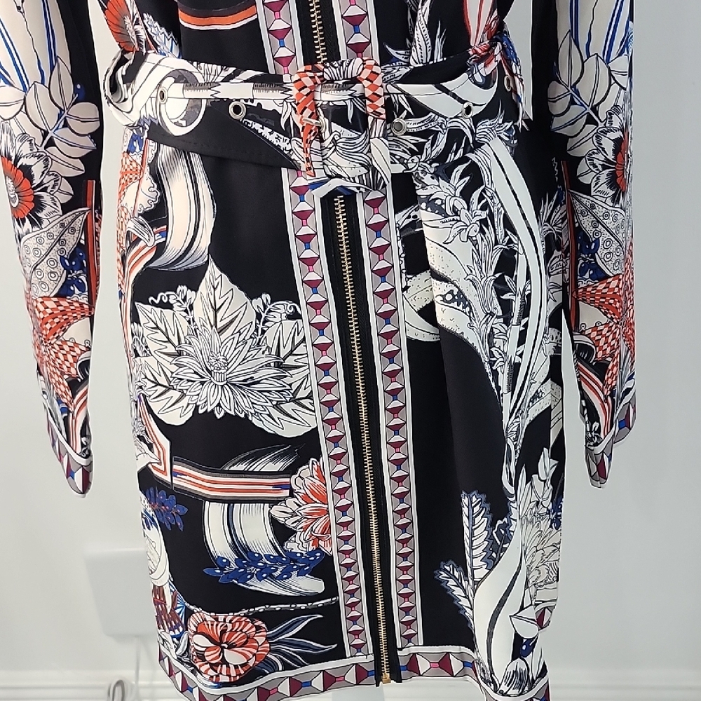 Floral Print Women's Dress - Black and Red - Picture 5 of 6